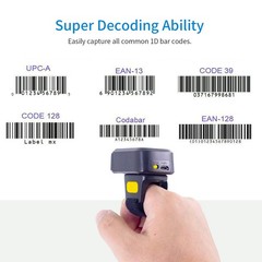 Symcode 2D Bluetooth Wireless QR Barcode Scanner Portable Ring Wearable Finger