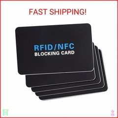 RFID Blocking Card,5Pack Contactless NFC Debit Credit Card Passport Protector bl