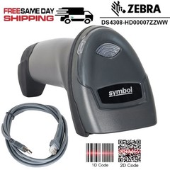 Zebra Scanner Symbol DS4308-HD00007ZZWW 2D QR Code Barcode Scanner w/USB Cable