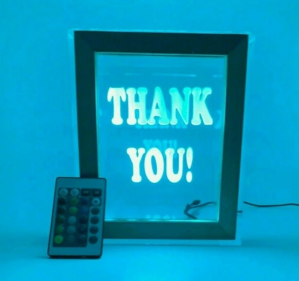 Personalized Tip Box Raffle Fund Raiser Donation Jar Engraved Light Changing LED