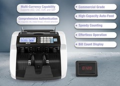 Large Money Counter Machine, USD/EUR/GBP/CAD Counterfeit Bill Detector with L…