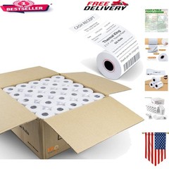 Crisp Image 50 Rolls 2 1/4&Prime; x 85&prime; Biodegradable Thermal Paper for Cash Registers