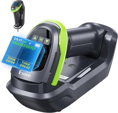 NEW! Barcode Scanner Wireless with Screen: Pro 1D 2D QR Bluetooth, Wall-Mount