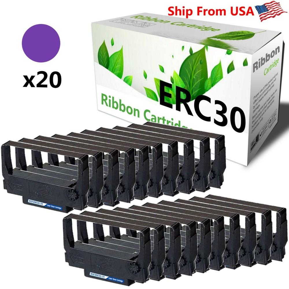 20-Pack Compatible ERC-30 Ribbon for use in TM-U300 (Purple)