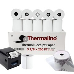 (20 Rolls) 3 1/8 x 200ft&rsquo; Thermal Paper Rolls BPA-Free 80mm Thermal Receipt P…