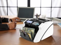 Large Money Counter Machine, USD/EUR/GBP/CAD Counterfeit Bill Detector with L…