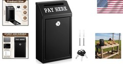 Versatile Metal Donation Cash Box – Wall Mount, Easy Setup, 10.2 x 5.7 Inch