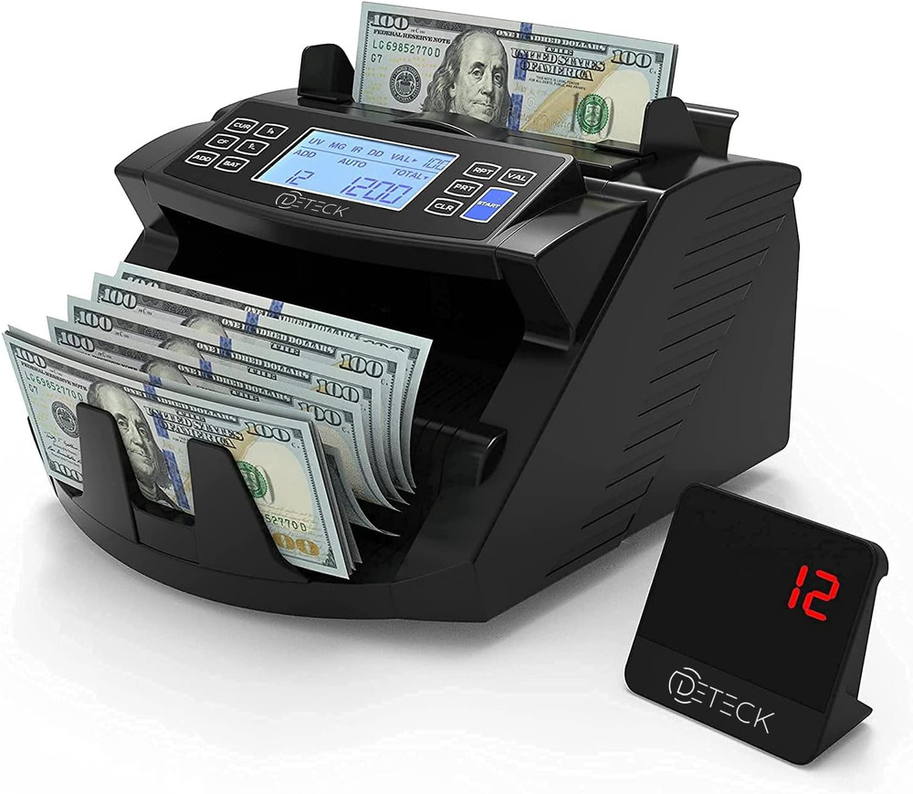 DT200 Money Counter Machine with Value Count – Large 4” LCD Display Cash Counter