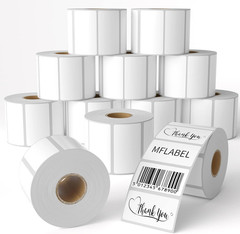 12 Rolls of 1000 2-1/4 X 1-1/4 Inch Direct Thermal Perforated Shipping