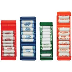 NADEX COINS NCS8-1009 Rolled Coin Storage Organizer Tray Set with Ridges for…