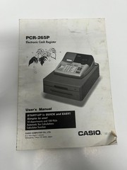 CASIO PCR-265P Cash Register 37-Page Paper Manual OEM Original ENGLISH + SPANISH