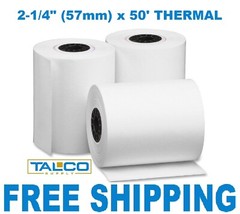 (100) VERIFONE VX680 (2-1/4&Prime; x 50&prime;) THERMAL RECEIPT PAPER ROLLS ~FREE SHIPPING~