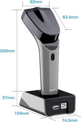 Bluetooth Wireless 2D Barcode Scanner, Hands Free QR Barcode Reader-DS7500 Gray