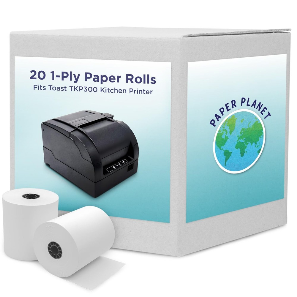 1-Ply White Bond Paper for Toast Kitchen Printer by Paper Planet | 20 Rolls |…