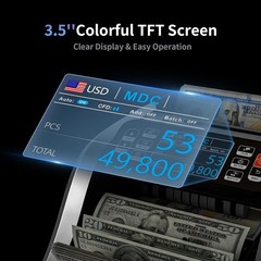 Aneken N60 Money Counter Mixed Denoms 3.5&Prime; HD Dual TFT Printer