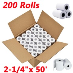 200 Rolls 2-1/4&Prime;x50&prime; Thermal Credit Card Cash Register POS Receipt Thermal Paper