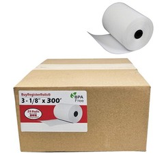 (24 Extra Large Rolls) 3 1/8 x 300 Thermal Paper Receipt 3 x 300, White