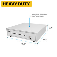 16&Prime; Heavy Duty POS Cash Drawer 5Bill/5Coin, Removable Coin Compartment, 24V, RJ1