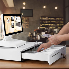 White Cash Register Drawer 16&Prime; White 5 Bill 5 Coin RJ11 RJ12 | Wide