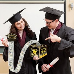 Graduation Money Box for Cash Gift PullBlue Gold Graduation Gifts Surprise