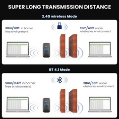 Eyoyo Mini 1D Bluetooth Barcode Scanner, 3-in-1 Bluetooth & USB Wired & 2.4G Wir