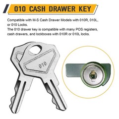 010 Key for Drawers, Cash Drawer Replacement Key Set Compatible with MS Cash …