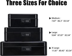 Elegant Black Cash Safe with Combination Lock – Ideal for Home & Office Use