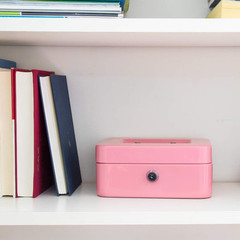 Medium Cash Box with Money Tray,Small Safe Lock Box with Key, Drawer,7.87&Prime;X 6.30