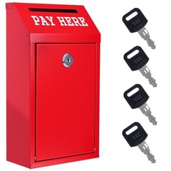 Sumerfnt Locking Cash Box with Slot, Metal Money Donation Box with Lock and 4…