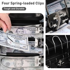 Large Portable Cash Box with Combination Lock & Cantilever Tray – 11.81&Prime;x9.45
