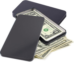 2 PCS Black Metal Cash Box – Single Row Tray Money Holder with Lid – Money Savi