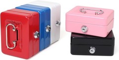 Elegant Pink Cash Box with Key Lock – Secure Metal Money Storage for All Ages