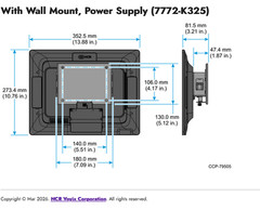 Sealed NCR 7772-K325-V001 Wall Mount Bracket for CX7, Integrated I/O + PSU