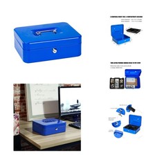 Versatile Money Saving Box with Key Lock, Removable Tray, and Stylish Design