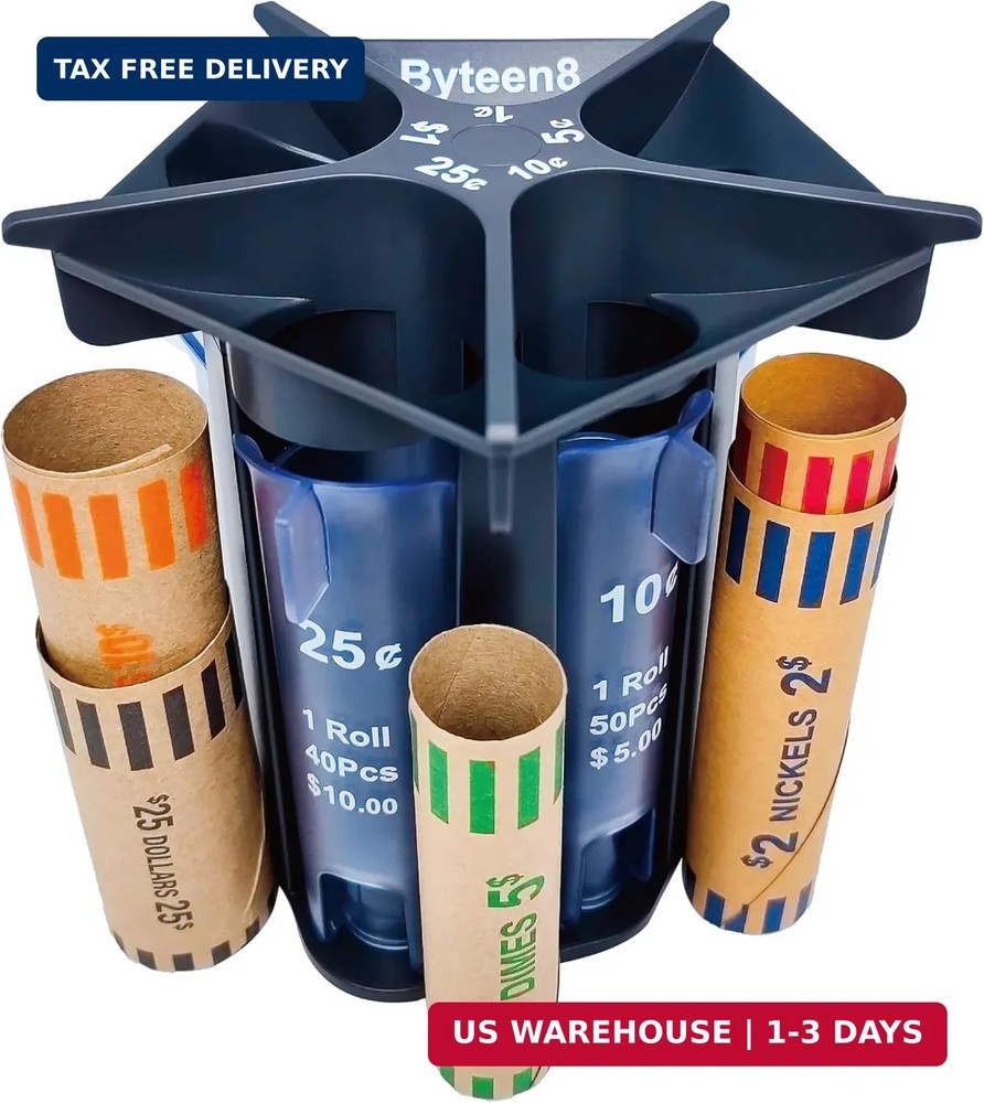 Coin Counter Coin Sorter Tube｜Creative 5-in-1 Change Sorter Coin Organiz