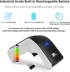 Wireless Portable 1D&2D with Stand Bluetooth Barcode Scanner: 3-in-1 Handheld…