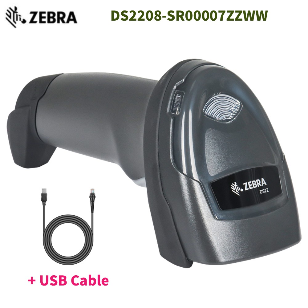 Zebra DS2208-SR00007ZZWW Handheld 1D 2D Barcode Scanner With USB Cable