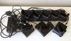 Lot of 8 Zebra TC21 TC210K Mobile Barcode Scanners, Trigger Handles and Chargers