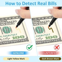 5 Pack Counterfeit Money Detector Pen, Money Marker Bill Detector Pen, Universal