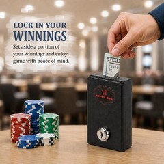 Winners Bank Gift for Gambler Portable Pocket 4.3 x 2.36 x 0.98 inches, Black
