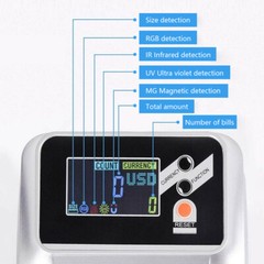 Bank Counterfeit Money Detector Machine UV MG Fake Currency Bill Checker Tester
