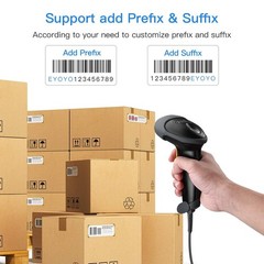 Handheld USB 2D Barcode Scanner – Wired QR Code Reader for POS, Retail & Warehou