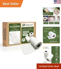 Efficient Clover Flex Printer Thermal Paper Roll 2 1/4 x 55 ft – 30 Rolls Pack