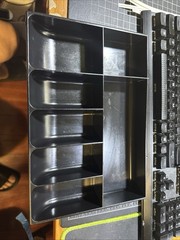 VINTAGE Black Plastic Cash Box Tray 10.75 x 2.00” x 7.50” See Pictures