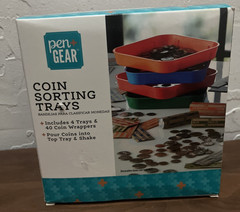 NEW – PEN & GEAR – COIN SORTING TRAYS 4 TRAYS & 40 COIN WRAPPERS INCLUDED