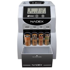 Nadex S180 Digital Coin Sorter and Counter – Displays Total and Values, Black