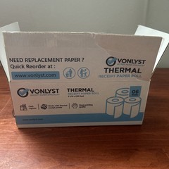VONLYST THERMAL RECEIPT PAPER ( 3 1/8 IN WIDE X 230 FT ) 6 ROLLS