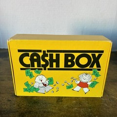 Vintage 1986 Current Inc. Gearing Up For Your Garage Sale Cash Box W Ledger +++