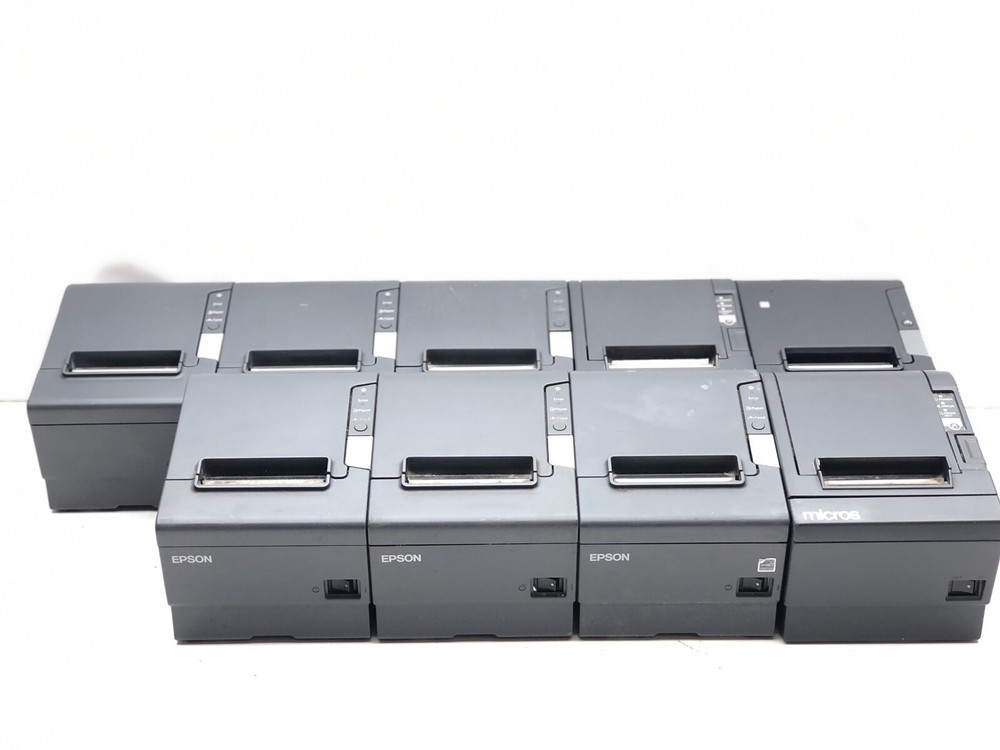 Lot of 9 Epson x6 M244A, x2 M129C, x1 M338A POS Thermal Receipt Printers