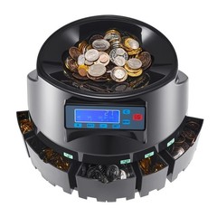 USD Coin Sorter Coin Counter Wrapper and Roller 300 Coins/min LCD Display